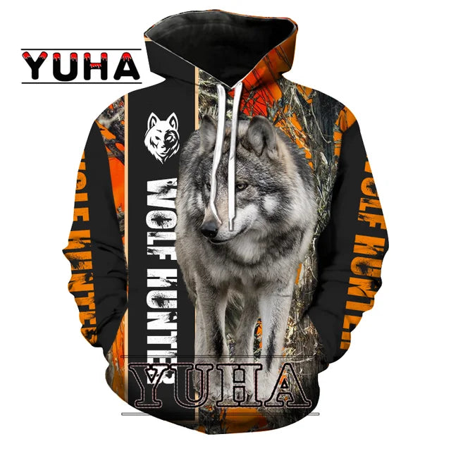 Sweats com Capuz Estampados de Lobo para Homem 3D, Sweatshirts de Marca, Casacos de Qualidade, Pullover de Moda, Fatos de Treino Animal Streetwear Out