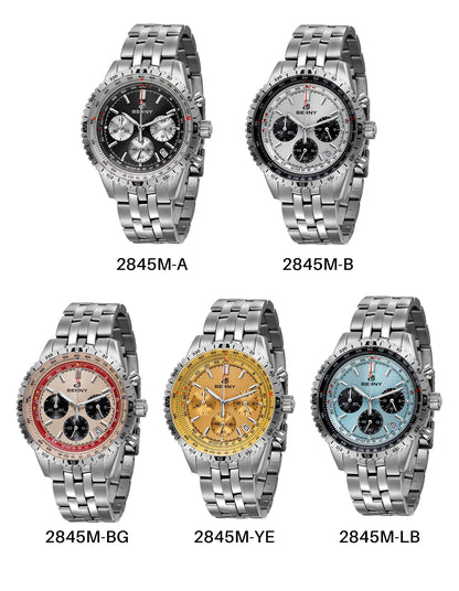 BERNY Aviation Men's Watches Quartz Chronograph Watch Date Sapphire Super Luminous Luxury Brand Dress Man Wristwatch