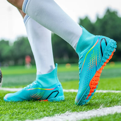 New Men Soccer Shoes Men Grass Breathable Soft Outdoor Football Shoes Cleats Long Spikes Comfortable Training Sport Shoes Men