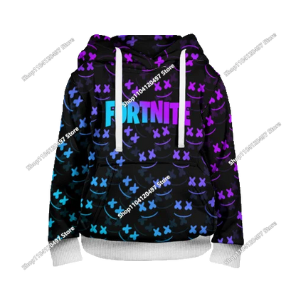 Sweatshirts com Capuz Fortnite 2025 Novas com Impressão 3D para Homem, Hoodie Harajuku de Manga Comprida, Sweatshirt Oversized Unissexo para Cosplay