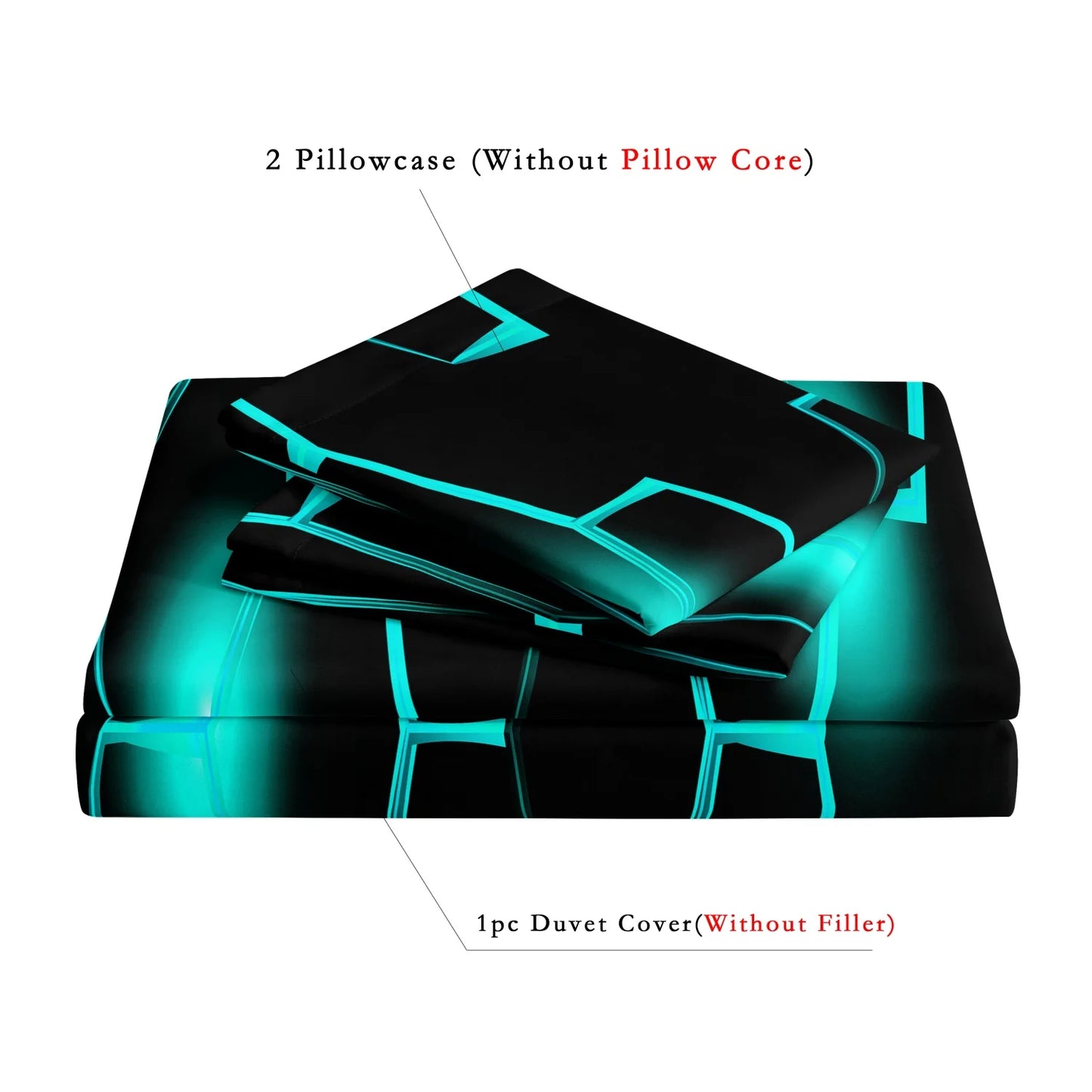 3pcs Geometric 3D Hexagonal Honeycomb Pattern Duvet Cover Set, Digital Print Colorful Polyester Bedding with Zipper Closure