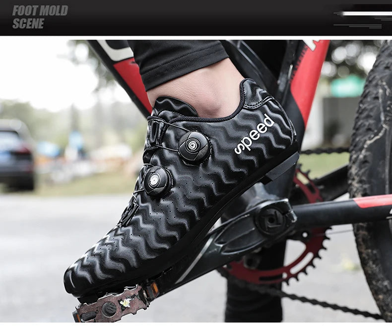 New Cycling Shoes Men's Self-locking Racing Road Cycling Sports Shoes Lockless Training Shoes Women's SPD Cleats Cycling Shoes