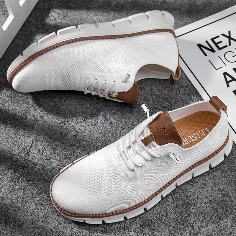 New men's large-sized casual shoes - Fly-Weave mesh breathable sports shoes, lightweight and slip-resistant men's shoes