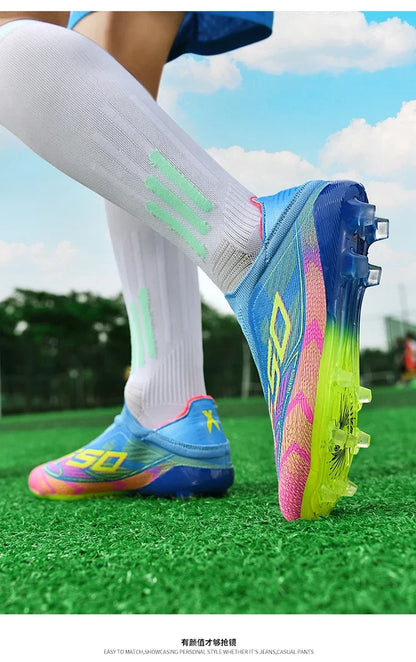 Men Soccer Shoes Cleats FG/TF Professional Original Women Football Boots Society Grass Indoor Training Unisex Non Slip Sneakers