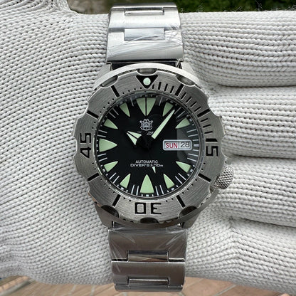 STEELDIVE SD1984 Monster Steel Strap Mechanical Watch NH36 Movt Sapphire Crystal 200M Waterproof Swiss Super Luminous Wristwatch