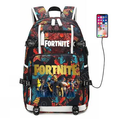 Fortnite-Print-Schülerrucksack für Jungen und Mädchen, Schulrucksack mit großem Fassungsvermögen, wasserdicht, leicht und strapazierfähig, Geburtstagsgeschenk