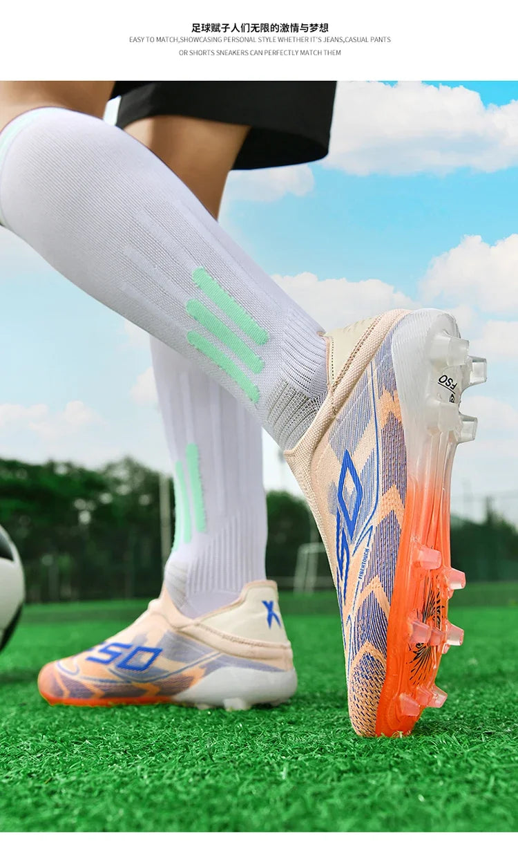 Men Soccer Shoes Cleats FG/TF Professional Original Women Football Boots Society Grass Indoor Training Unisex Non Slip Sneakers