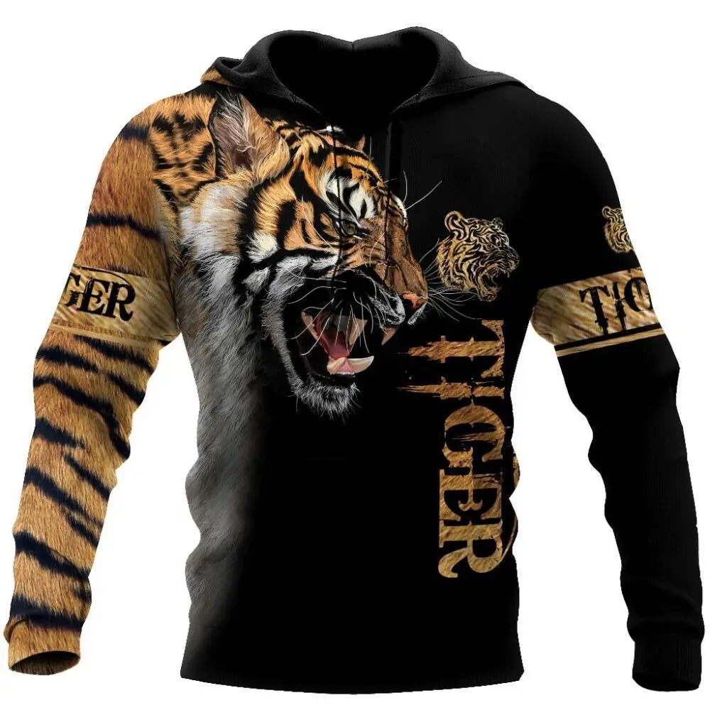 Fashion Autumn lion,wolf Hoodies White Tiger Skin 3D All Over Printed Mens Sweatshirt Unisex Pullover Casual Jacket