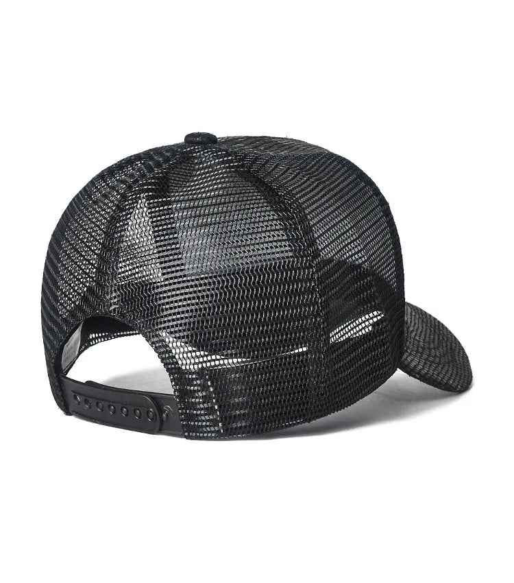 High top hat, mesh men's baseball cap, summer sun protection, breathable outdoor truck cap, men's
