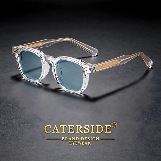 CATERSIDE New Fashion Men's Sunglasses Square Personalized Temple Tips Design Sun Glasses Women's Travel Party Festival Gift