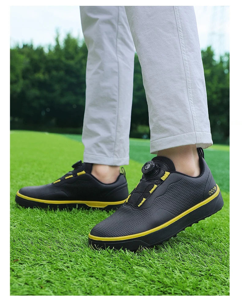 Golf Shoes Men Big Size To 47# Rotating buckle Professional Non Slip Spikeless Outdoor Beginner Training Golf Sneakers Unisex