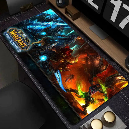 Naturlig Horde Alliance-musemåtte i gummi, stor skrivebords- og tastaturmåtte til computer, HD World Of Warcraft gaming-musemåtte med hurtig overflade og låst kant