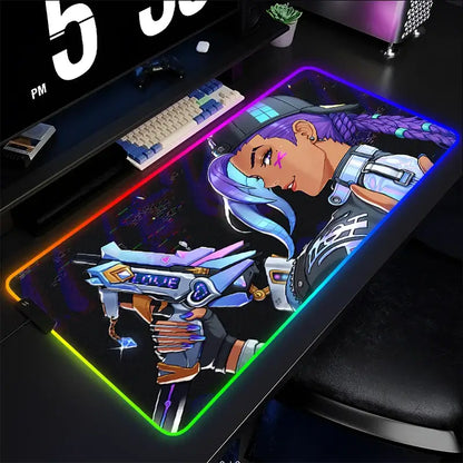 Mouse Pad Gamer Keyboard Pad Overwatch Sombra Desk Mouse Mat LED Carpet Rubber Tapis Souris Gaming RGB Notbook Kawaii Mousepad