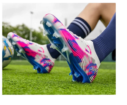 New Men Soccer Shoes Cleats High-quality Football Boots Hot-selling Sneakers Grass Non-Slip Boys Match Outdoor High-top Light