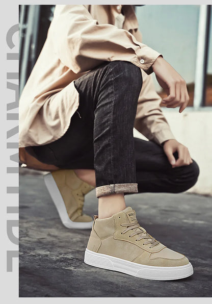 Men's Skateboarding Shoes 48 High Top Casual Sneakers Breathable Street Shoes Flats Shoes Lace UP Walking Shoes Chaussure Homme