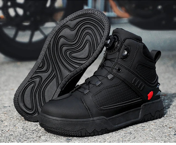 Motorcycle Boots Men Biker Shoes Moto Sneaker Microfiber Leather Adventure Motocross Shoes Anti-slip Motorcycle Equipment