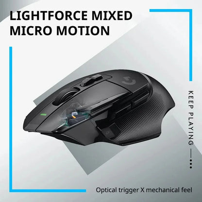 Rato gaming sem fios Logitech G502 X Lightspeed com switches híbridos ótico-mecânicos LIGHTFORCE, sensor gaming HERO 25K compatível, novo