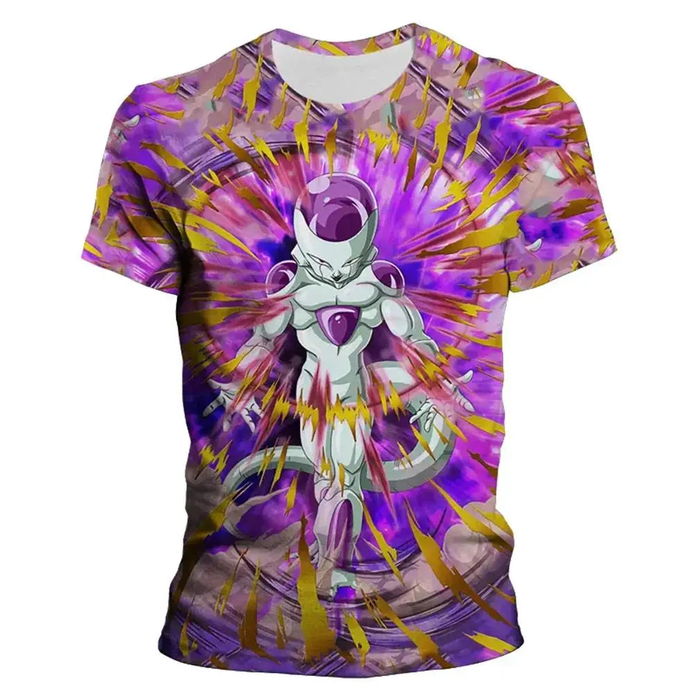 206 Dragon Ball Style Anime Men's 3D Printed T-shirt Summer Fashion Short Sleeved Women's Top New Casual Children's T-shirt