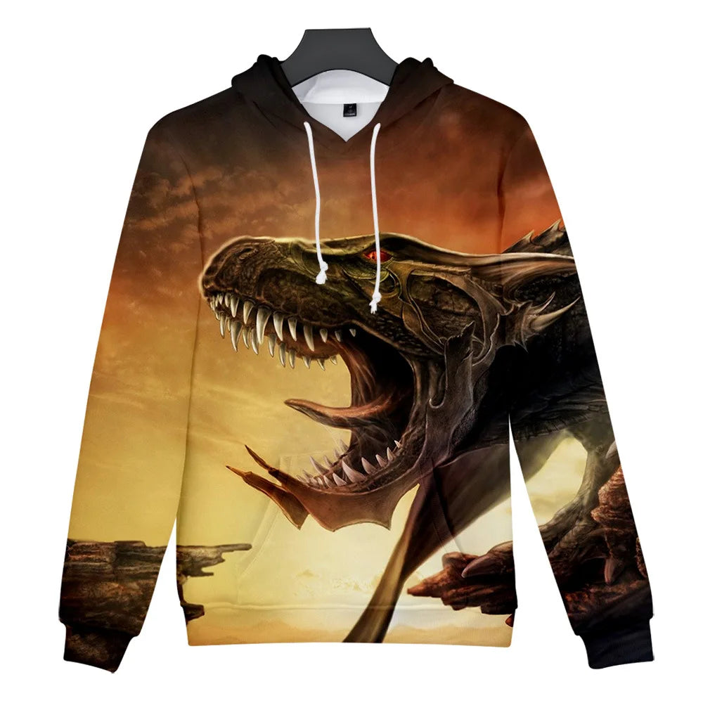 Classic Dolphins tigers wolves galloping horses animal 3D Print Hoodies Long Sleeve Sweatshirts Adult/Child Casual Pullovers