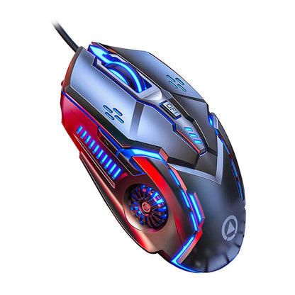 Rato Gaming Ergonómico com Fio YINDIAO RGB Silencioso, Retroiluminação LED, 3200dpi, 6 Botões, G5 USB, Rato Mecânico para PC, Portátil e Computador