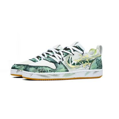 Custom Sneakers Nike Court Borough PRM "Party Star" Custom Deconstructed Graffiti Low-Top Skate Shoes For Men