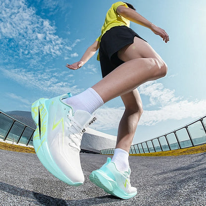 Running Shoes Carbon Board Speciality Marathon Men Sports Reticular Breathable Lightweight Women's Athletic Nonskid Sneakers