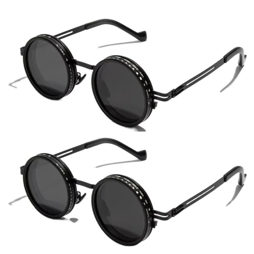 New ND2-400 Adjustable Dimming Glasses 9 Level UV400 Fishing Sunglasses With Glasse Case ND Filter Sun Glasses Driving