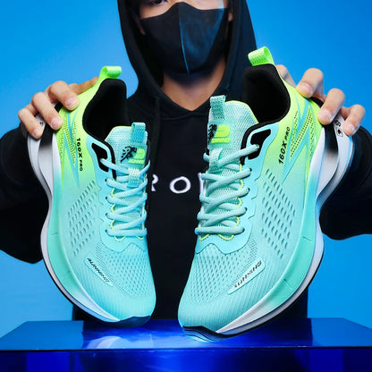 Brand Men's Carbon Plate Running Shoes Soft Cushion Shock Absorbing Sports Shoes Unisex Sneakers Light Anti-Slip Training Shoes