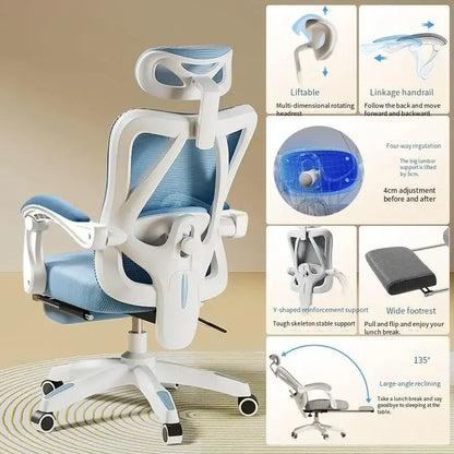 UVR Gaming Computer Chair Mesh Breathable Staff Chair Ergonomic Design Armrest Chair Sitting Comfort Home Office Chair Furniture