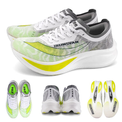 IRUNSVAN Nylon Carbon Plate Professional Marathon Running Shoes for Men Lightweight Cushioning Training Outdoor Sneakers for Women