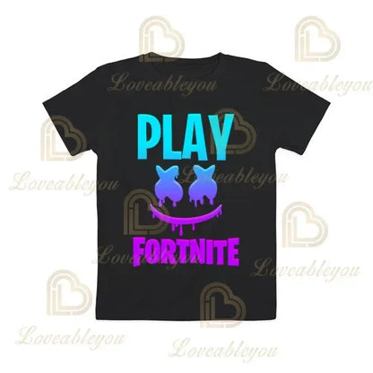 T-shirt Cartoon Fortnite para Rapazes e Raparigas, Battle Royale 3D, 3 a 14 Anos, Victory Royale, Top de Jogo para Criança e Roupa Teen