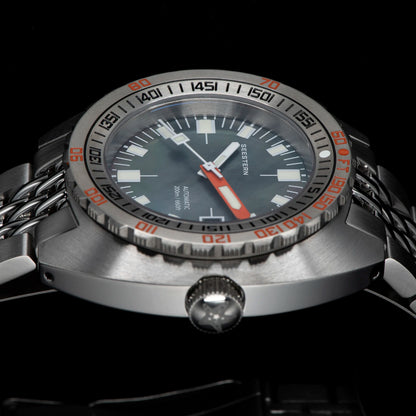 SEESTERN Men Diving Watch Automatic Luminous Date Waterproof Turn Bracelet Wristwatches Retro SUB300T Mechanical Sapphire Glass
