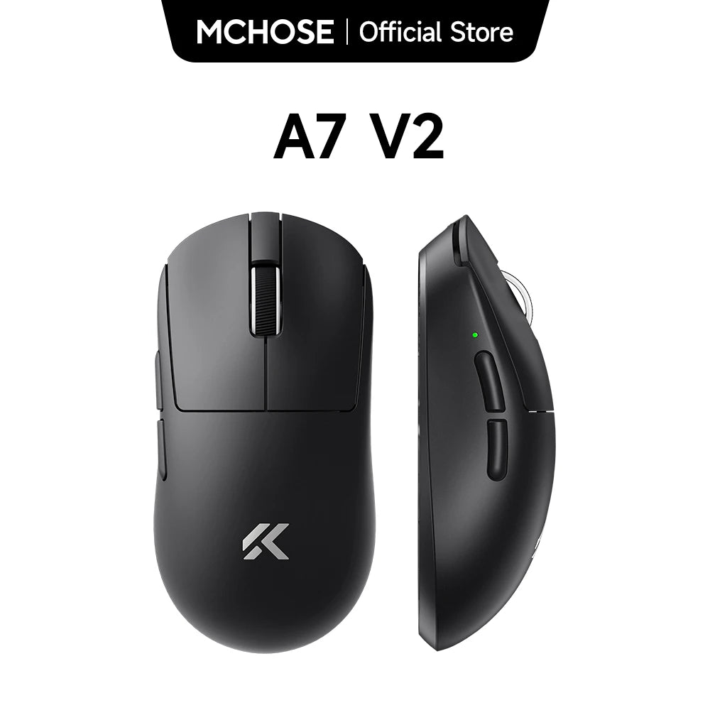 MCHOSE A7 V2 Rato Gaming Sem Fios Leve, Dupla Taxa de Polling de 8,000Hz, PAW3950 TI, Rato Gaming, Esports e Escritório