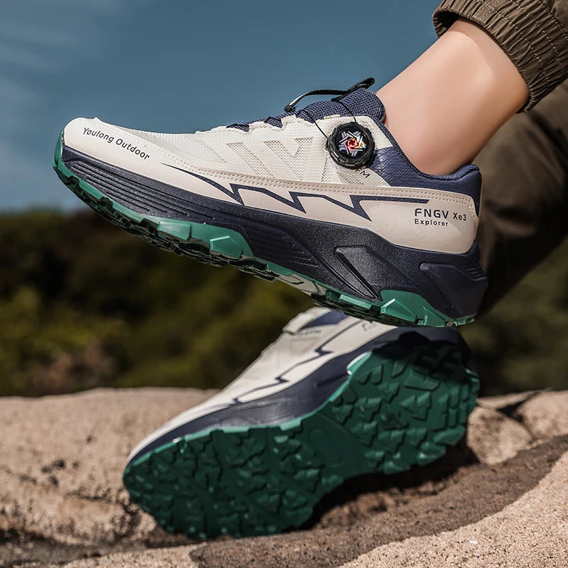 Mens Sneakers Casual Outdoor Anti Slip Shock-absorbing Versatile Off Road Hiking Shoes Comfortable Soft Sole Running Shoes Man