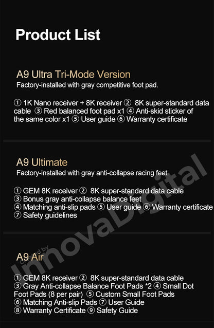 ATK Dragonfly A9 Ultimate bezdrôtová herná myš A9 Air PAW3950 ultraľahká ergonomická e-športová myš pre hráčov FPS CSGO A9 Ultra