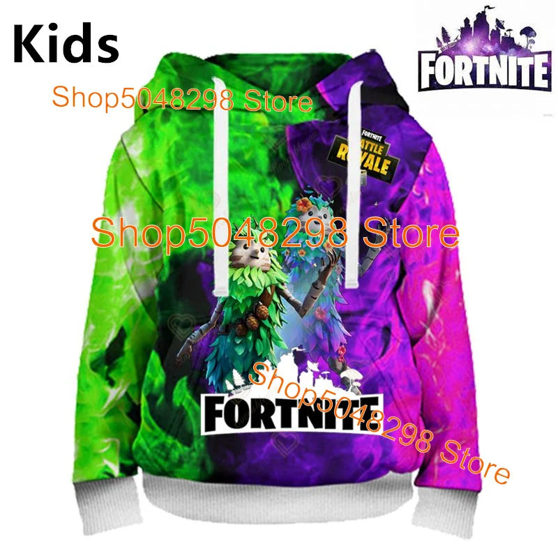 Sweatshirt com Estampado de Herói Fortnite, Jogo Popular, para Rapazes e Raparigas, Roupa 3D Casual, Hoodie para Crianças, Adultos, Homens e Mulheres, Pullover de Primavera e Outono