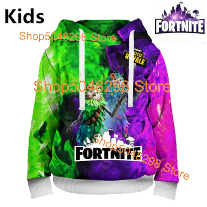 Sweatshirt com Estampado de Herói Fortnite, Jogo Popular, para Rapazes e Raparigas, Roupa 3D Casual, Hoodie para Crianças, Adultos, Homens e Mulheres, Pullover de Primavera e Outono