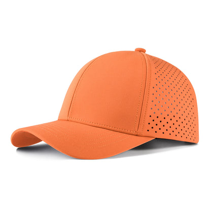 Casquette de baseball pour homme VOBOOM à séchage rapide, en maille découpée au laser, à visière incurvée et fermeture à pression, pour le sport en plein air, la course à pied et les voyages, couleur noire