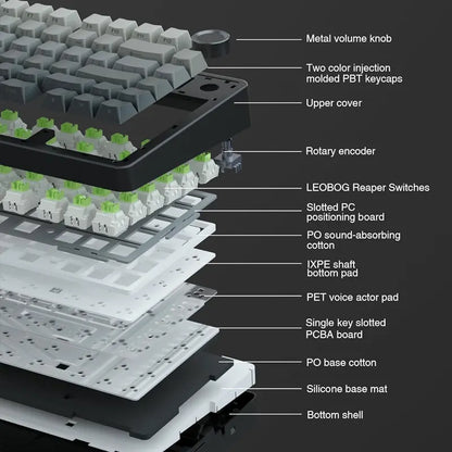 Teclado mecânico gaming AULA F75 RGB personalizado, layout 75%, gravação lateral, montagem gasket, 80 teclas, keycaps PBT em gradiente