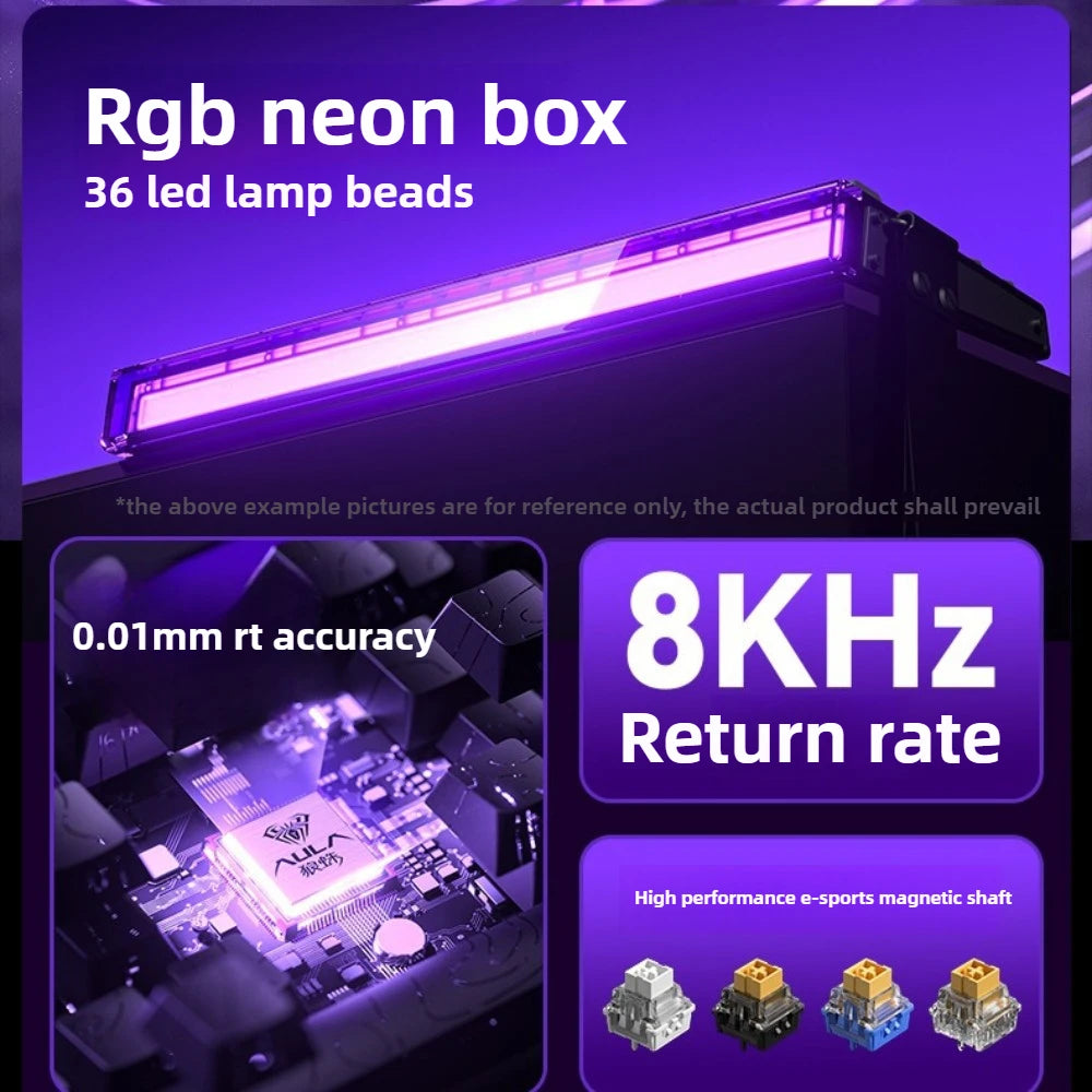 Magnetic Keyboard mechanical Aula Hero68he wired RGB 65% teclados gamer Hot-Swap pc 8000 Hz Polling Rate white clavier mecanique