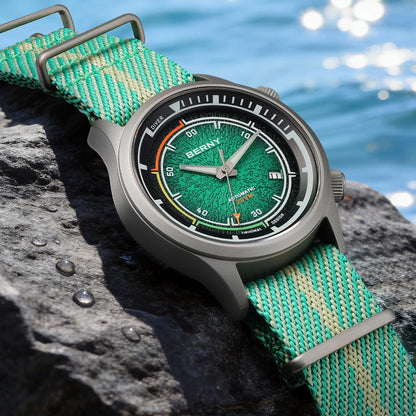 BERNY Titanium Diver Watches for Men 20ATM Super Luminous Automatic Mechanical Men's Dive Watch Sapphire Swim Diving Wristwatch