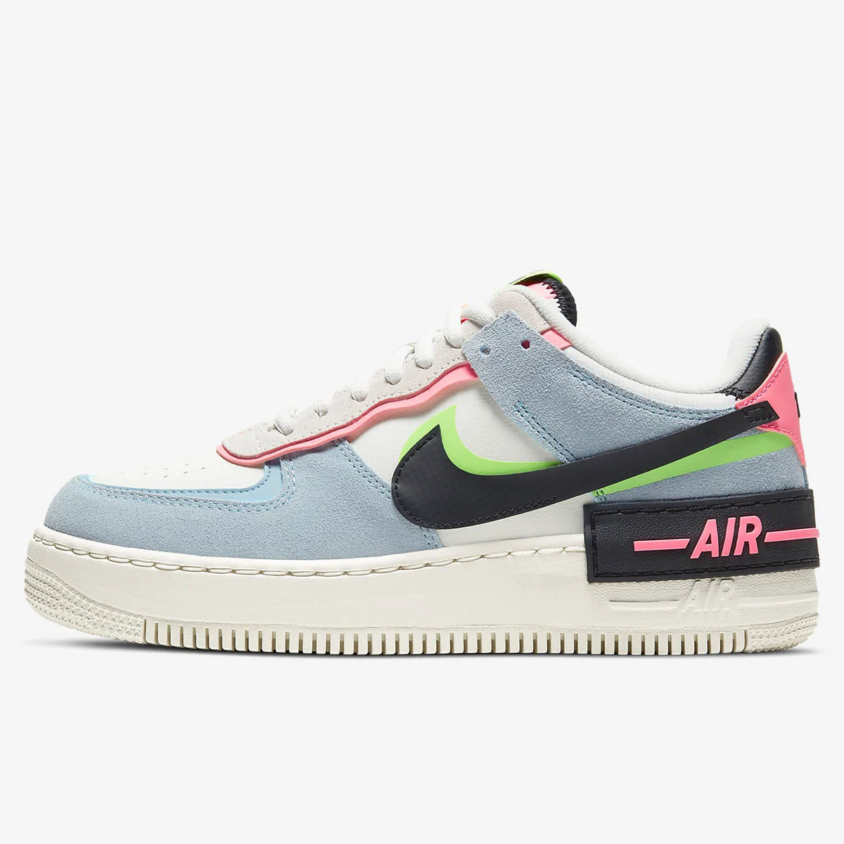 Nike Originals Mens Air Force 1 Shadow AF1 Pink Blue Macaron Casual Shoes CU8591-101
