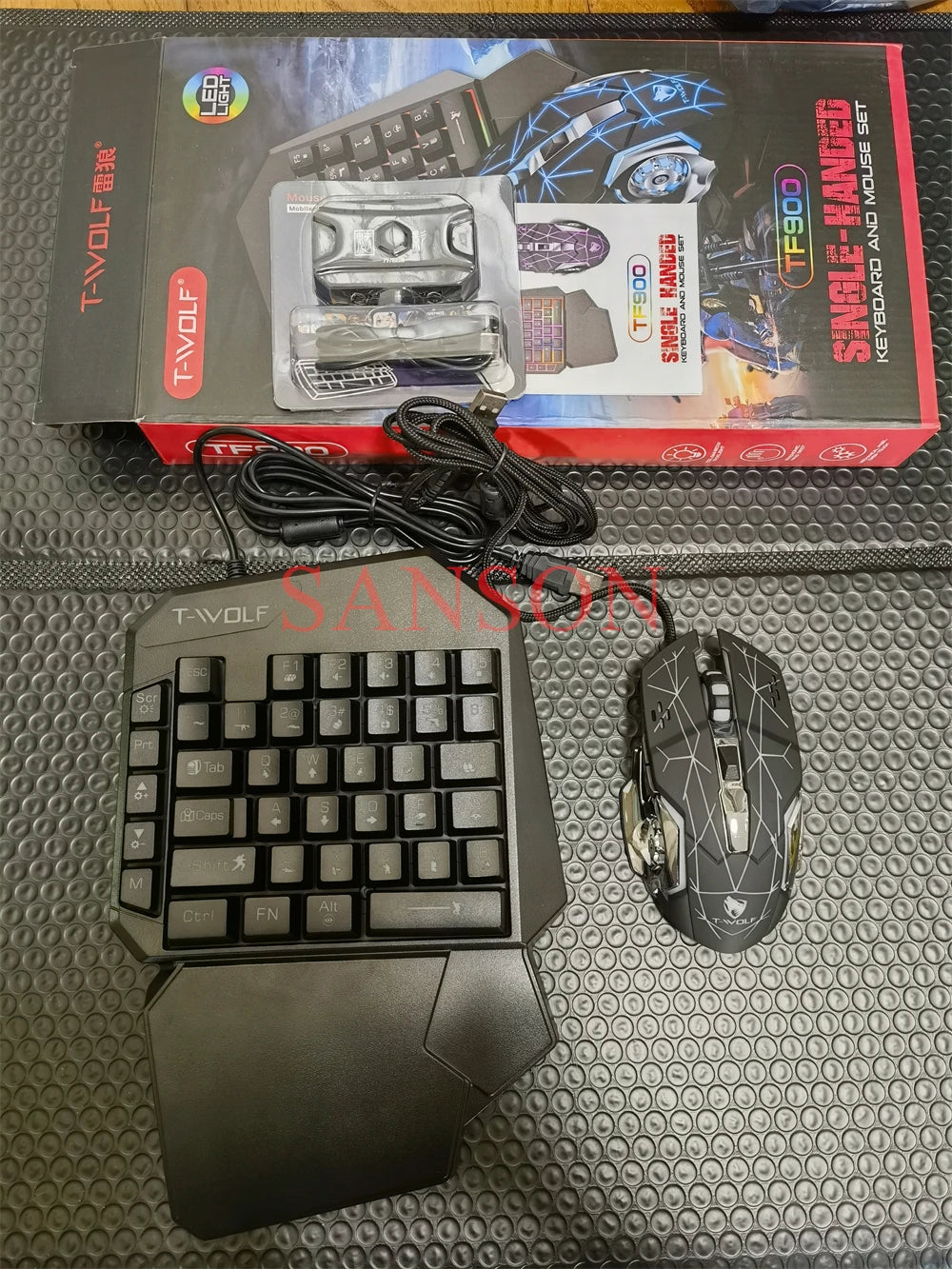 Gamer Kit Mobile Gaming Keyboard Mouse Mobile Games Converter 3 In 1 Combo One Hand Keyboard for PUBG Mobile Games TF900
