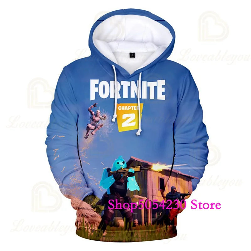 Fortnite Season 2 Boys and Kids Hoodies Cartoon Casual Sweatshirts Battle Game Heroes Print Polyester Autumn Girls Pullovers