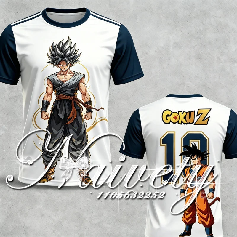 2026 New Summer Dragon Ball Z UI Goku & Classic Goku 3D Print Soccer Jersey Unisex Quick Dry Breathable Short Sleeve T-shirt