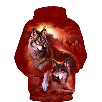 Cool 3D Wolf Printed Zipper Hoodies Fashion Men/Women Streetwear Hooded Jacket Coat Unisex Casual Hip Hop Pullover Sweatshirts