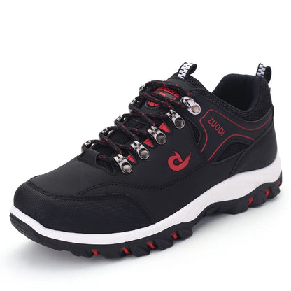 Autumn And Winter Models, Men's Waterproof Hiking Shoes, Outdoor PU Leather Sports Shoes, Wear-Resistant,  Walking, Tactical