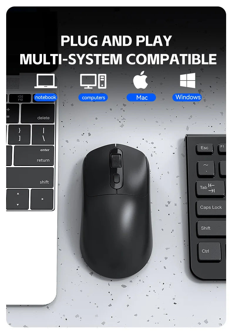 Mouse da gaming wireless Warvank X8 500 mAh ricaricabile TYPE-C, mouse da ufficio adatto a laptop e computer desktop