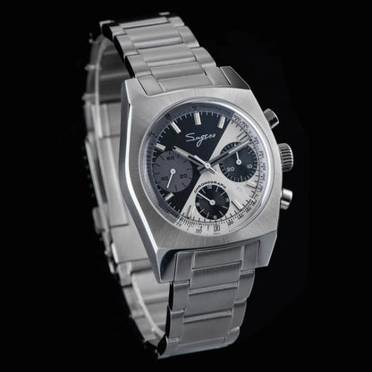 Sugess S419 Series 37mm Original Swanneck Movement Chronograph Master Mens Watch Mechanical Wristwatch Dome Sapphire Crystal New