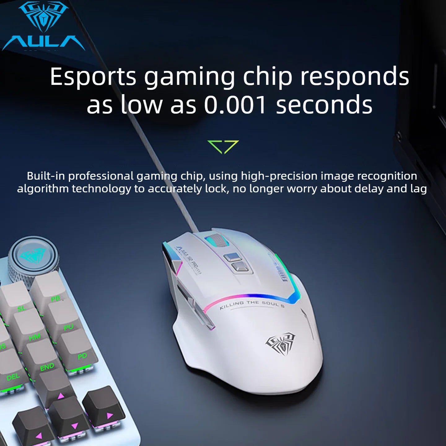 Promoção Especial Rato Gaming com Fio AULA S12 Pro 12800 DPI, Retroiluminação RGB, 8 Botões Programáveis, Ergonómico, para PC e Portátil